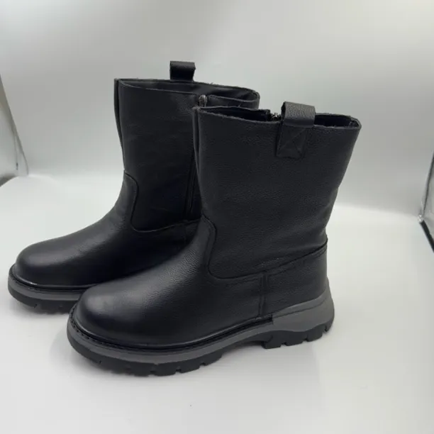 冬季长筒头层牛皮羊毛皮毛一起防滑耐磨加厚双拼色靴子99999