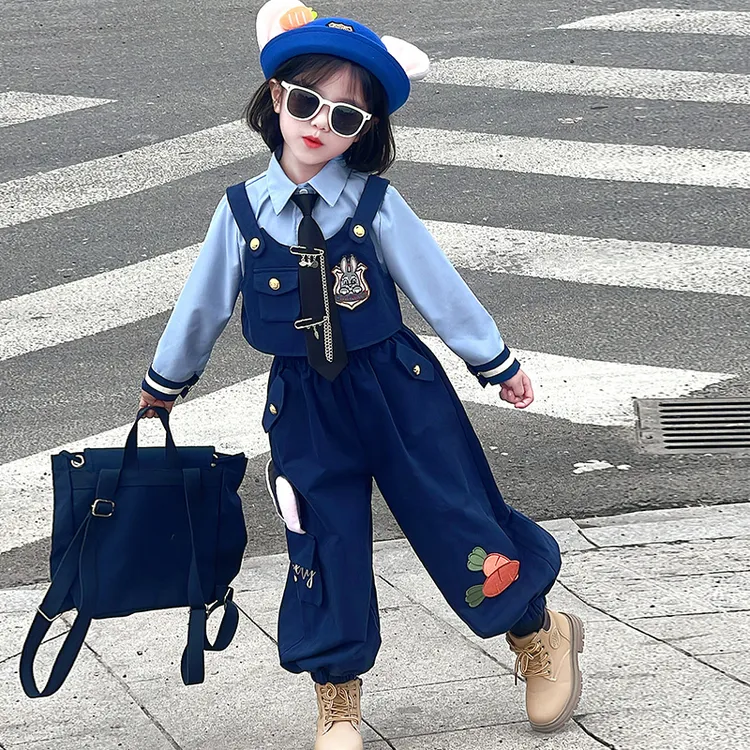 女小童朱迪兔子警官春秋套装女宝宝洋气疯狂动物城朱迪cos衣服