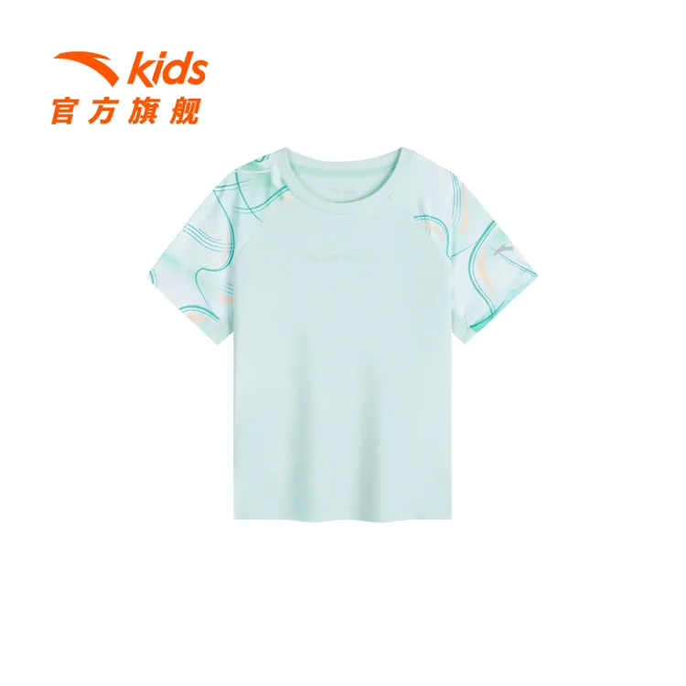 安踏儿童男女小童针织短袖衫2025夏季新款舒适透气儿童运动短袖T