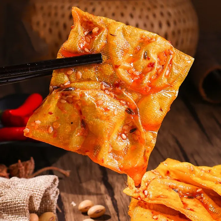 湖南特产泡泡豆干传统制作香麻辣小吃豆制品辣味零食豆腐皮
