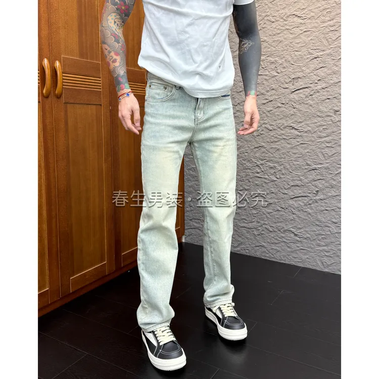 2025早秋新款时尚休闲百搭净版直筒宽松男士弹力9893牛仔裤