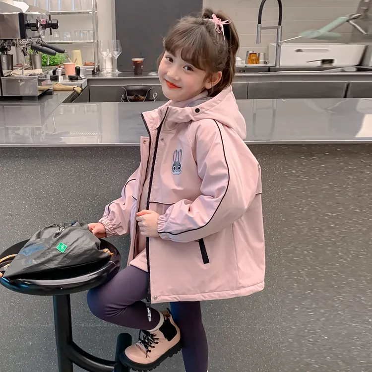 女童冲锋衣三合一可拆卸外套冬季2025新款儿童加绒加厚中大童女孩