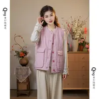 【暖冬亚麻马夹】新中式棉服马夹文艺复古加厚保暖棉袄女冬