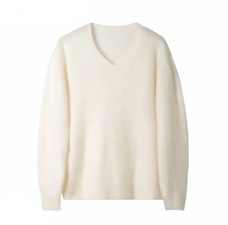 主AM~2025新款羊绒羊毛拉绒V领慵懒风极简百搭针织羊绒衫4709柔软