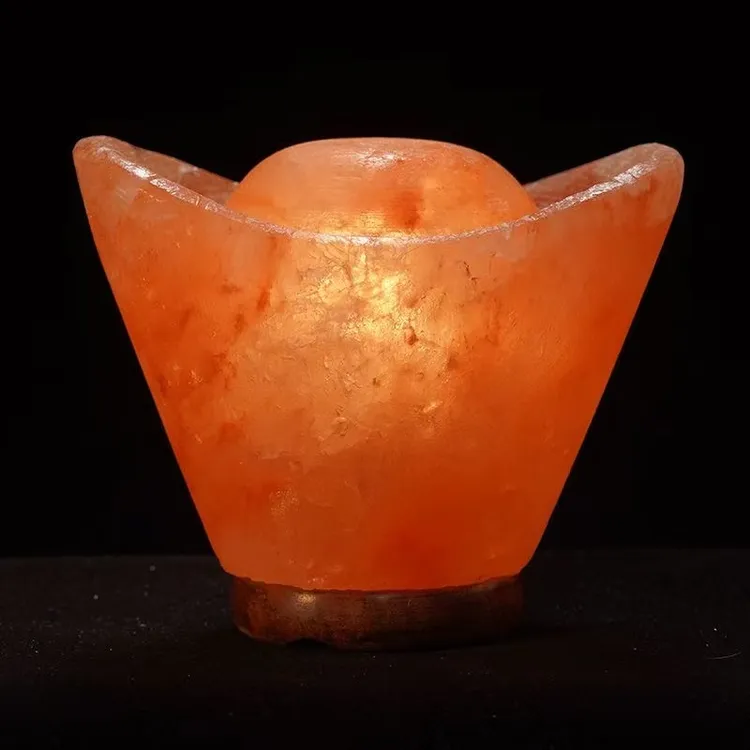 喜马拉雅盐灯元宝款创意个性卧室客厅店铺收银台暖光发光充电情侣