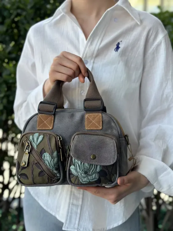 2025新款女式大容量几何图案千金风拉链单肩斜挎包百搭手拎包时尚