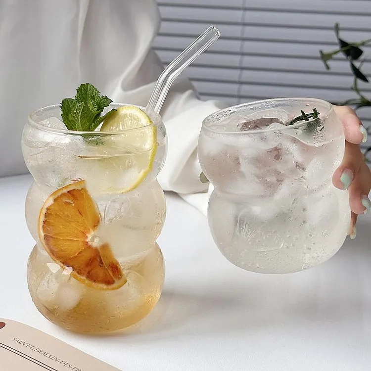大圣可爱胖胖大肚玻璃杯早餐牛奶杯气泡水杯冰美式拿铁咖啡杯耐热