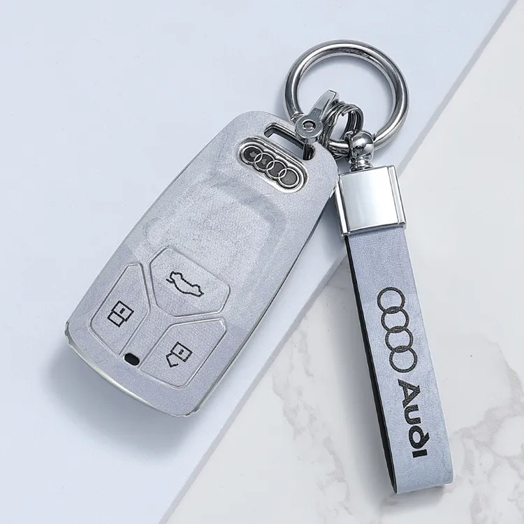 适用奥迪a3TPU全包钥匙套大理石纹A6L高档Q2L/q7/a1/s6保护壳包扣
