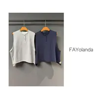 FAY  | 半系扣领毛边卫衣背心（7H4130）