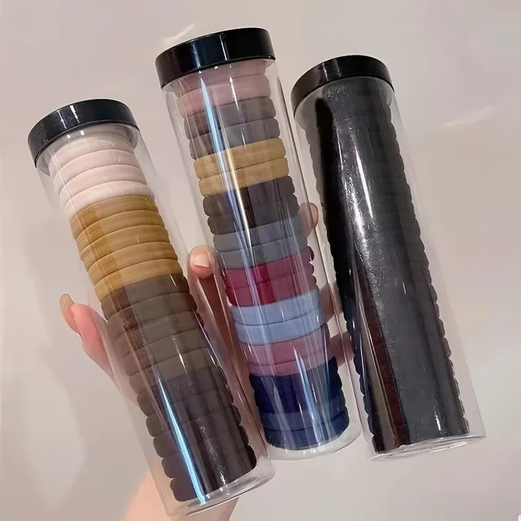 无接缝高弹力罐装头绳成人女气质橡皮筋甜美韩国气质简约发绳发圈