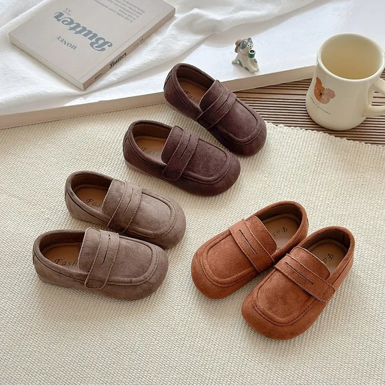 韩版女童鞋2025春秋新款复古百搭乐福鞋软底简约单鞋儿童豆豆鞋