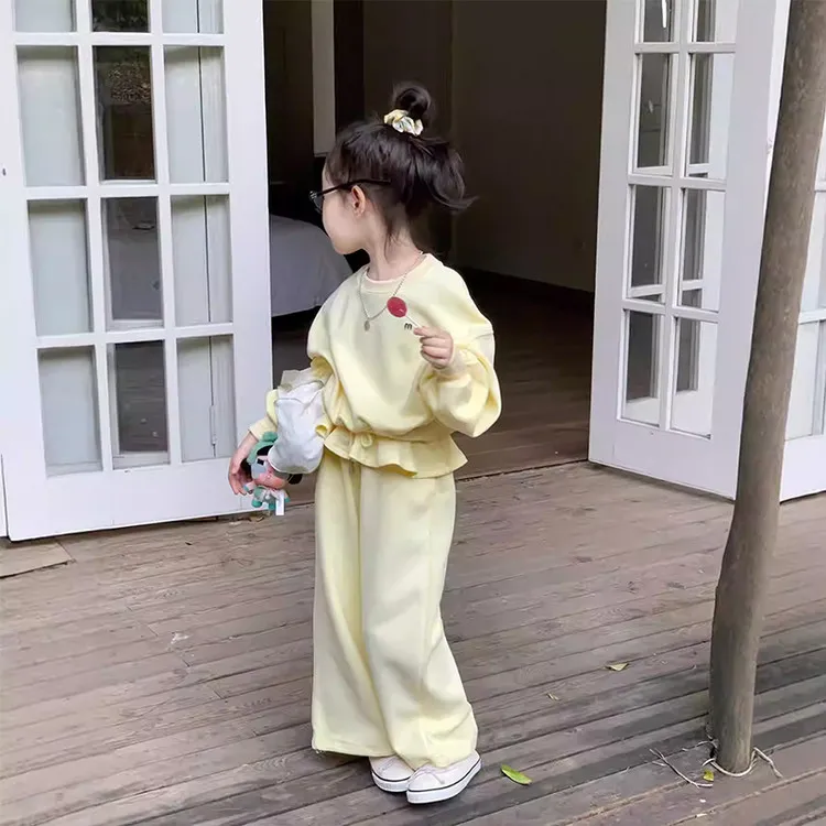 女童卫衣套装秋季2025新款儿童时髦运动女宝宝秋装洋气休闲两件套