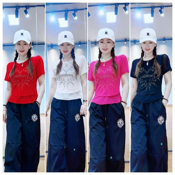 CX新品夏季弹力网纱烫砖修身透气T恤5017