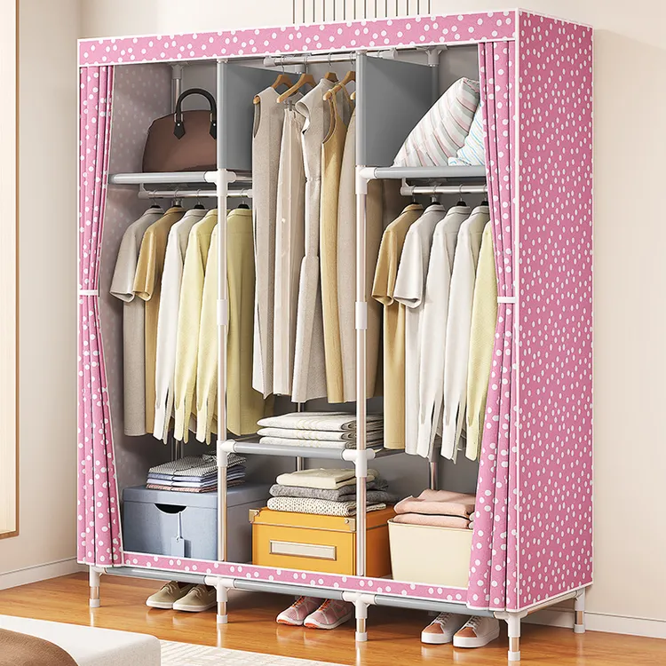 简易衣柜单人宿舍出租房组装布衣柜经济型家用卧室挂衣柜结实耐用