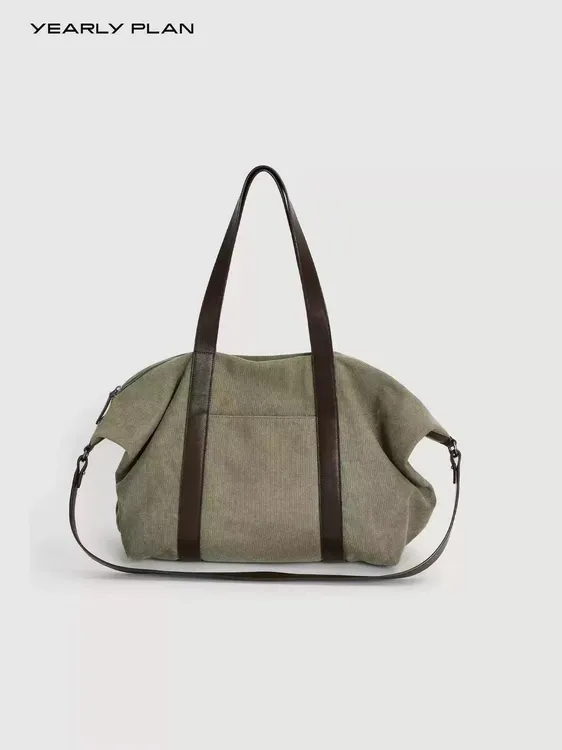 官方授权YEARLY PLAN 2025耐磨简约时尚水洗帆布托特包百搭简约风