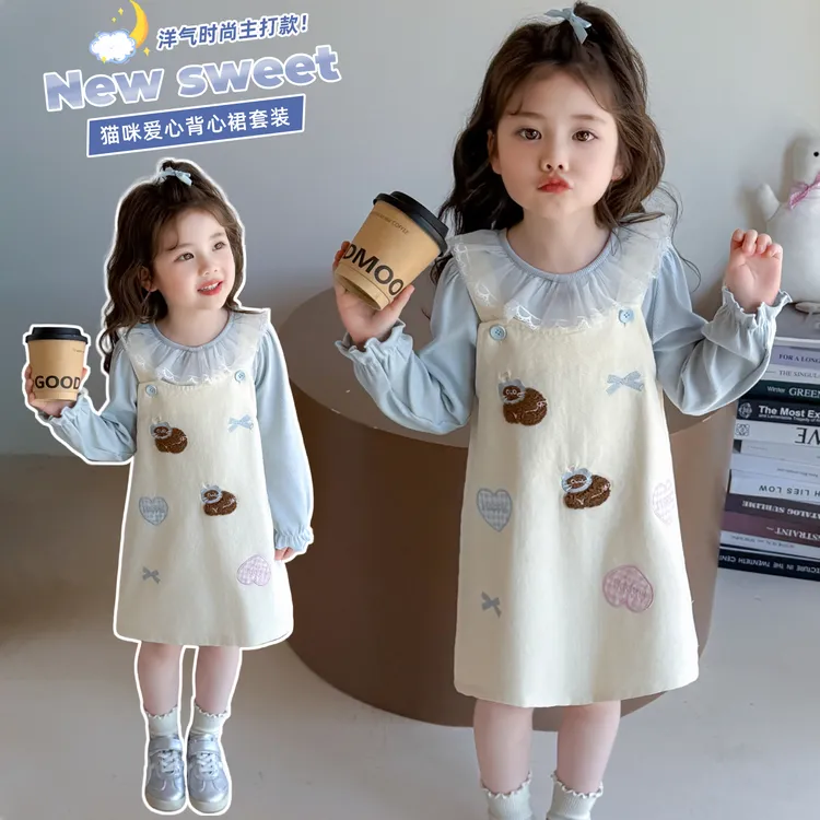 女童秋装套装2025新款4-6岁幼儿园潮款小童女宝春秋季两件套