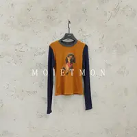 Moi et mon秋季小众时尚百搭小狗打底上衣简约舒适长袖圆领卫衣