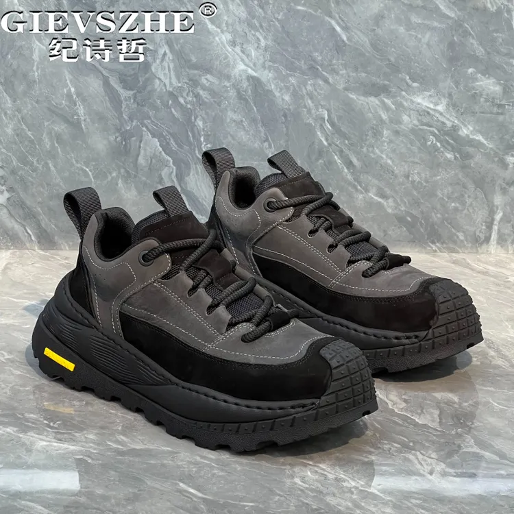 纪诗哲男鞋百搭个性透气运动鞋男款潮流厚底跑步鞋户外时尚休闲鞋