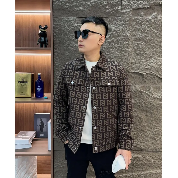 GCONE 秋冬新款男士高品质提花轻奢工装夹克外套休闲翻领时尚