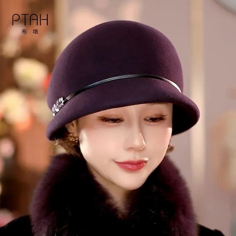 【羊毛贝雷帽】礼帽帽子定型帽百搭复古保暖日系秋冬百搭帽1392