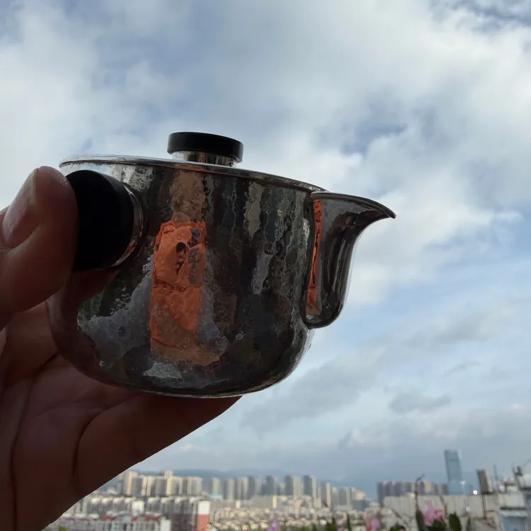 鹤庆手工足银盖碗