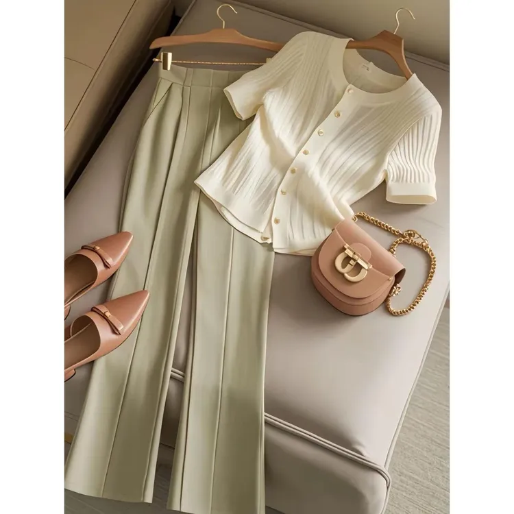 SS1177轻熟两件套小个子显高时尚女新款夏季冷淡系独特别致套装