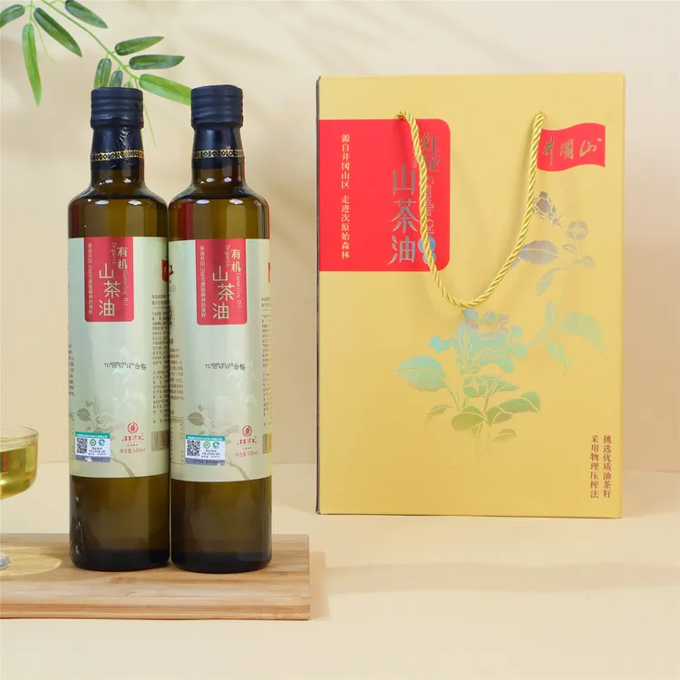 有机山茶油井冈山油茶籽油红花小果品种茶油500ml*山茶油100%纯油