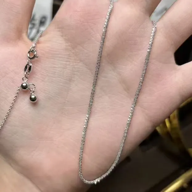 坠链均足银 【铭兴珠宝】设计师高定款-碎金金项链 足银 999 S00024