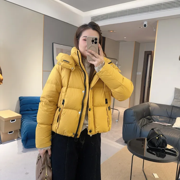 冬季休闲宽松飘带连帽羽绒外套百搭保暖 MK25111206