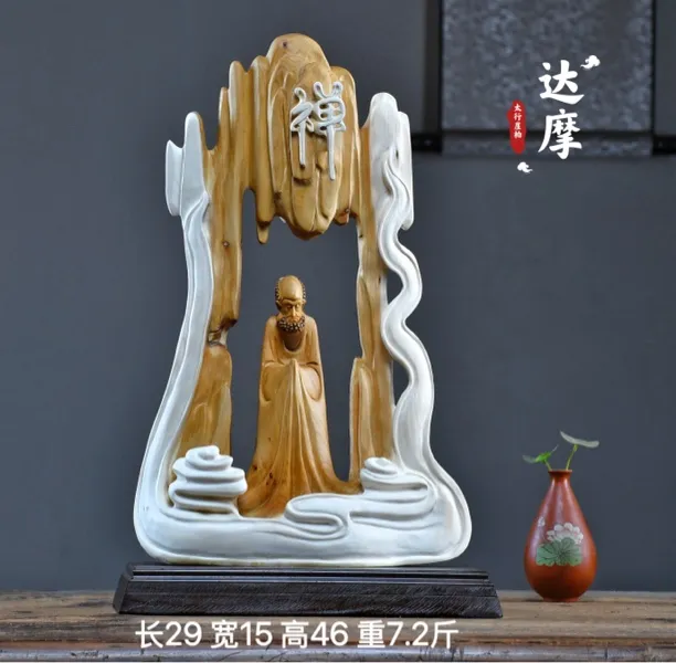 太行崖柏根雕摆件弥勒佛达摩财神观音天然随型木雕雕件礼品工艺品
