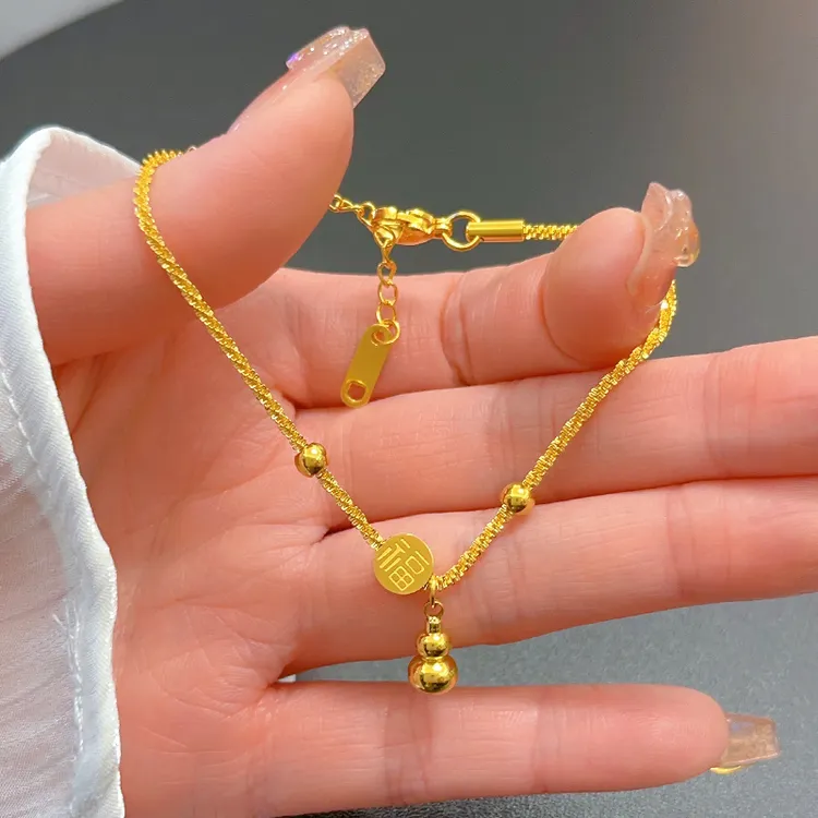 钛钢手链 福字葫芦手链女款爆款2025新款ins小众设计轻奢高级感