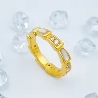 足金999 莫桑白贝蛇形戒指 2.14 14圈口