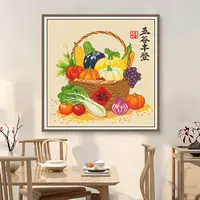 垚心十字绣新款五谷丰登客厅餐厅简单乔迁玄关摆件丰收手工自己绣