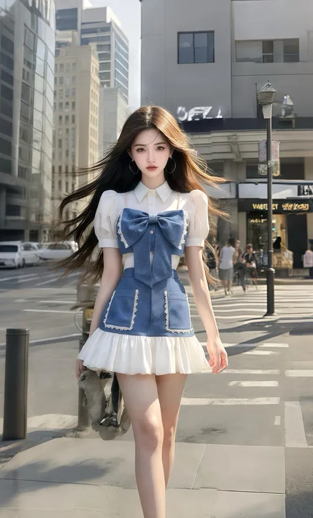 新款别致设计感Polo领短袖胸前蝴蝶结设计连衣裙女小众高级感显瘦