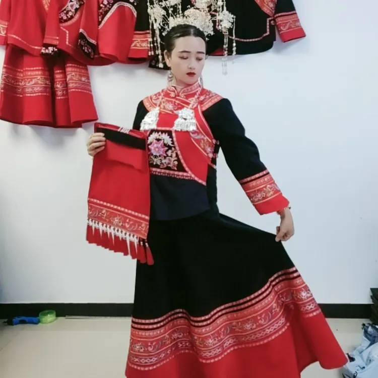 新娘妆帽子头巾重工刺绣大气高档少数民族服饰