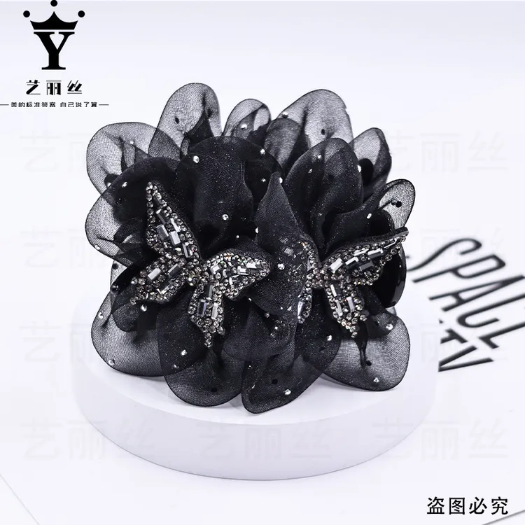 艺丽丝 东方之珠 [星蝶] 优雅轻奢欧根纱双蝶款 丸子夹8cmYL796