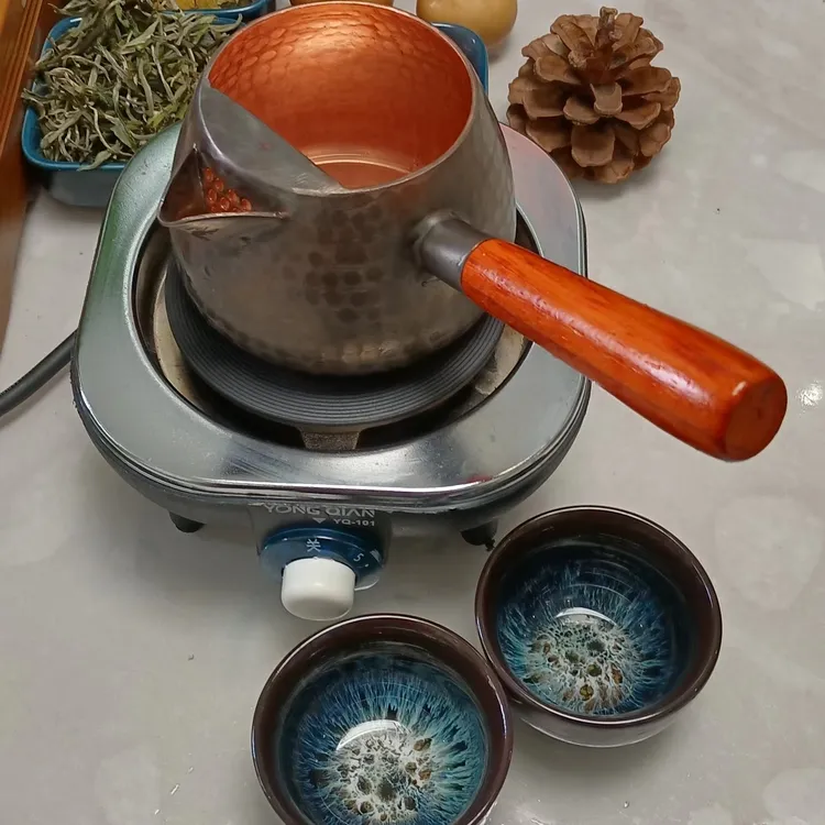 甘肃陕西天水陇南网红罐罐茶大功率煮茶炉可调温纯铜罐紫铜罐套装