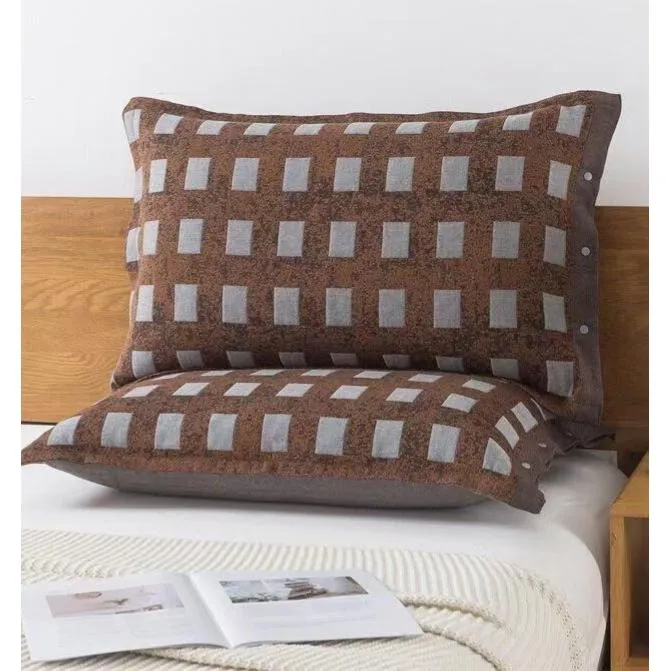 双面款枕套棉枕四季麻将竹枕套沙发提花加厚色织家用一条装