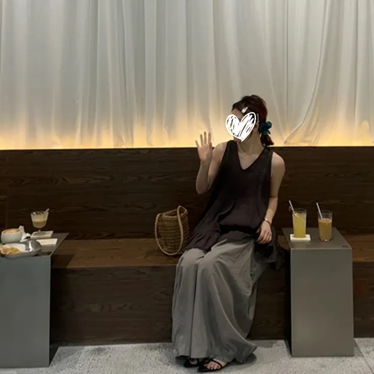 韩版百搭木耳边宽松遮肉上衣背心衬衫女松紧腰阔腿褶皱灯笼裤套装