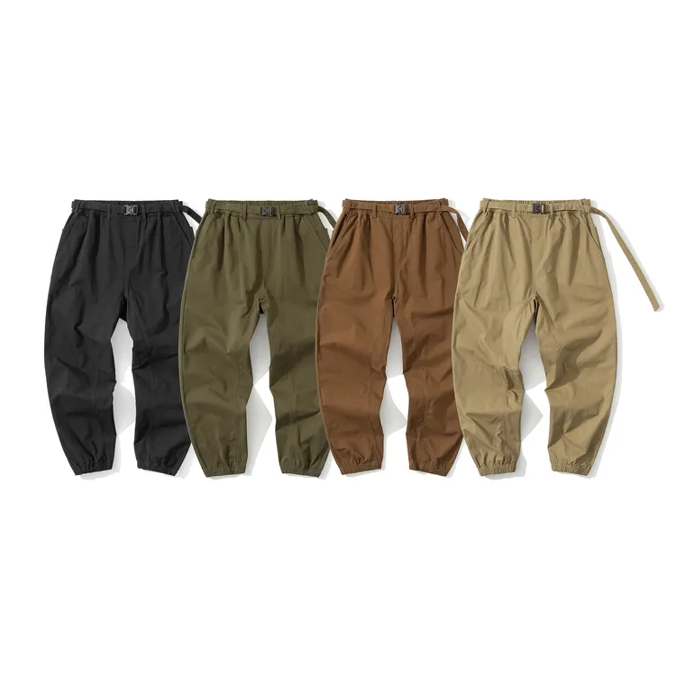 情侣腰带束脚工装裤时尚休闲裤百搭复古大码舒适裤子 397