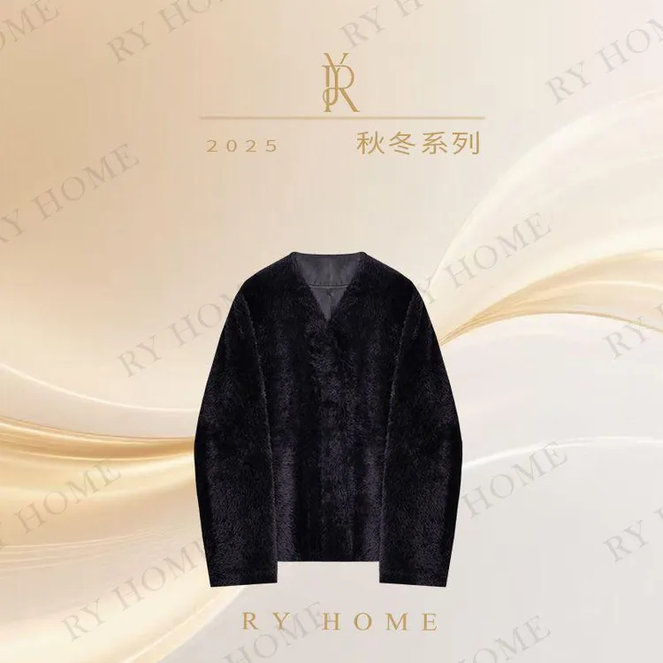 【容雨RYHOME】西班牙进口高端短款拉贡皮毛一体外套253W2532