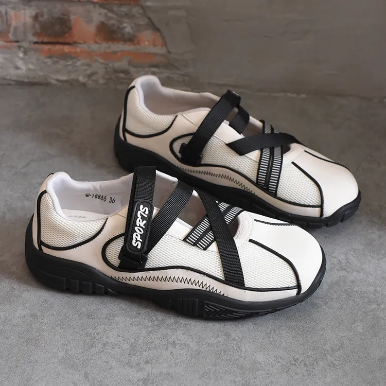 shougu/首谷夏季新款软底运动德训鞋女浅口镂空透气休闲百搭单鞋