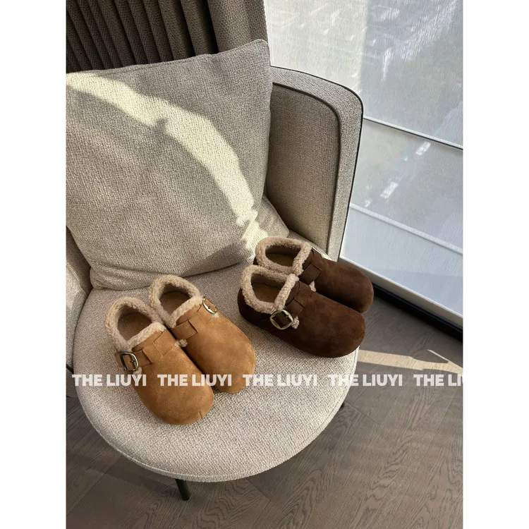 【LIUYI】新款冬季厚底保暖毛毛勃肯鞋2854