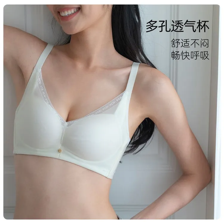 维多利亚收副乳聚拢大胸显小无钢圈调整型文胸夏季小胸薄款内衣女