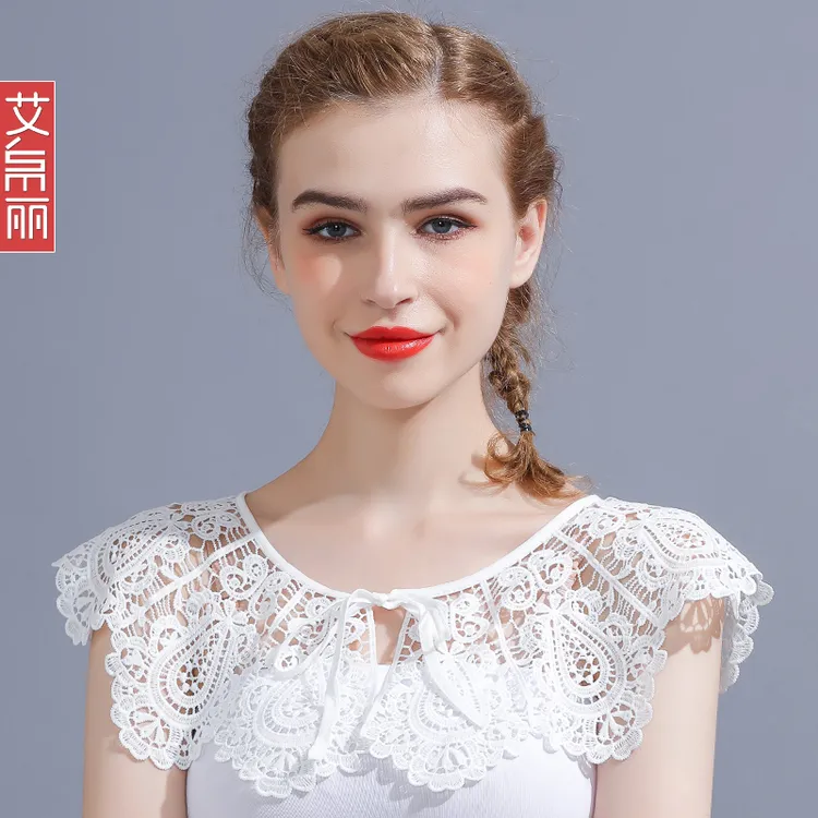 镂空云肩蕾丝小披肩假领子女士减龄多功能装饰假领百搭假衣领