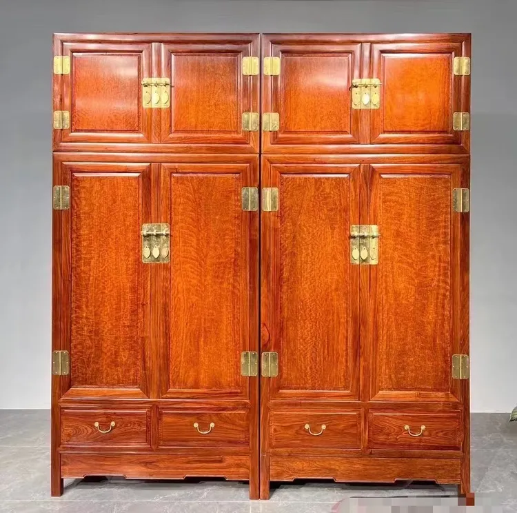 红木香花梨木衣柜小缅花顶箱柜卧室大衣柜红檀香实木高档储物柜