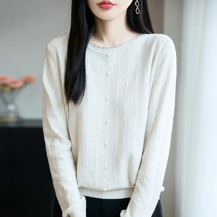 微胖mm春秋大码女士毛衣遮肚子显瘦蕾丝上衣内搭可外穿针织打底衫