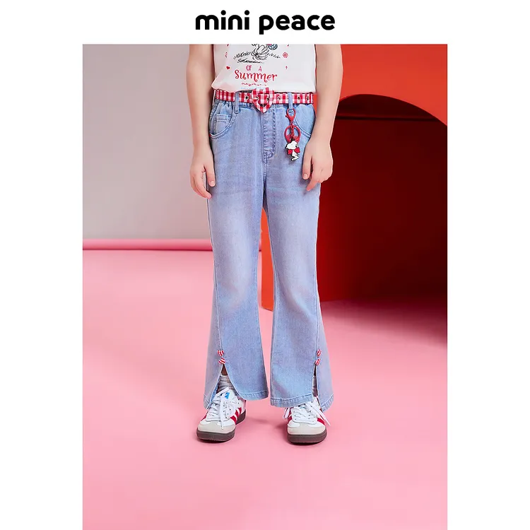【专柜同款】MINIPEACE×史努比联名女童裤子夏季薄款春夏儿童牛仔裤