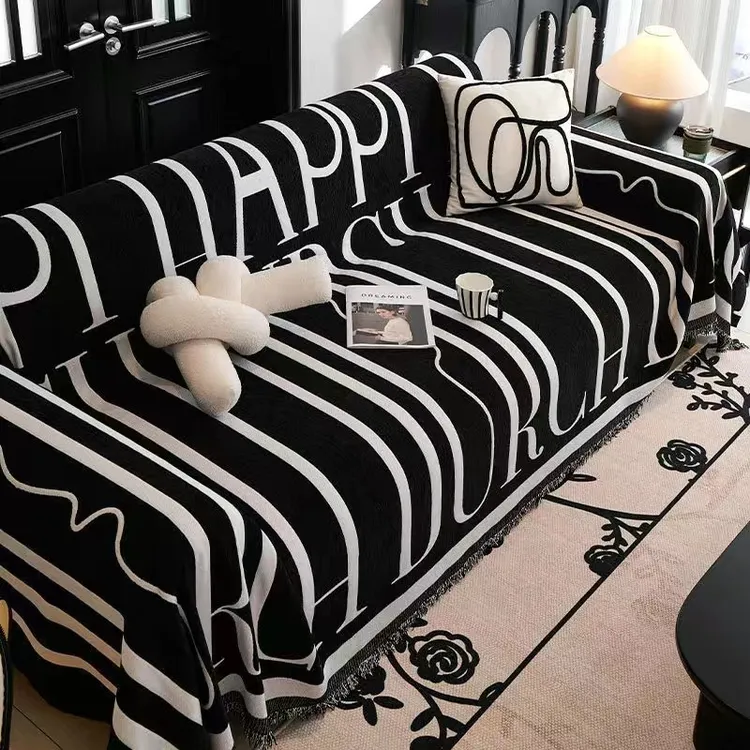 雪尼尔盖布沙发垫网红简约防滑防猫防尘弹力沙发毯全盖盖巾