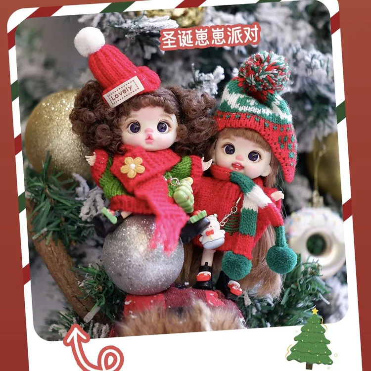 萝莉芬圣诞娃娃关节可动手机挂件包包挂件